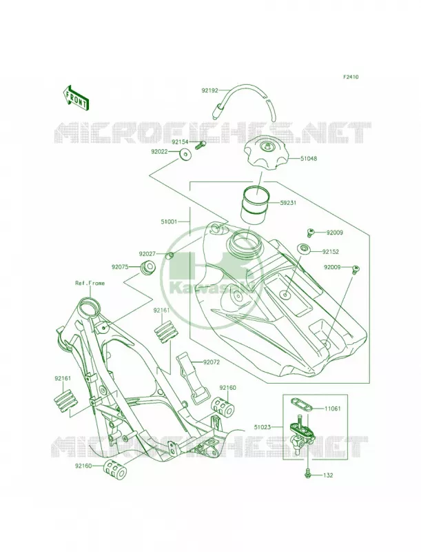Fuel Tank Kawasaki MOTOS 100 2015 KX100  KX100FFF