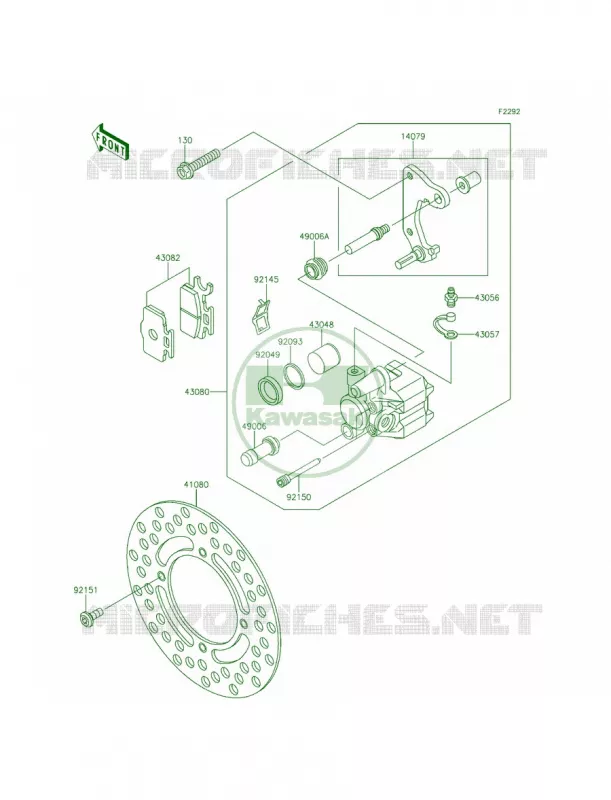 Front Brake Kawasaki MOTOS 65 2015 KX65   KX65AFF