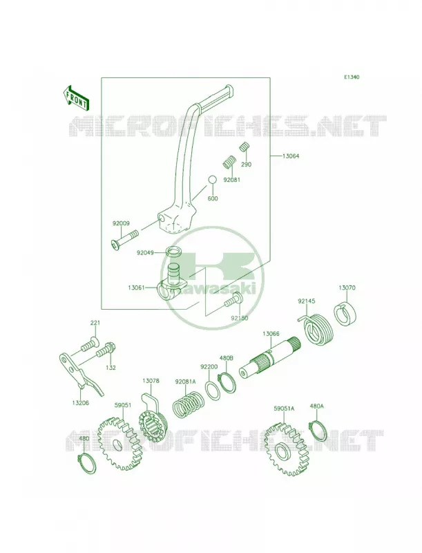 Kickstarter Mechanism Kawasaki MOTOS 65 2015 KX65   KX65AFF
