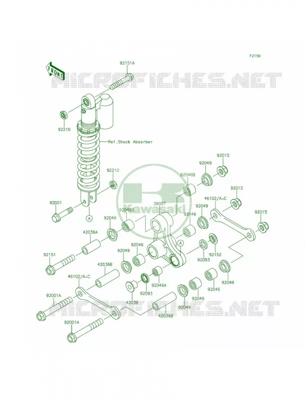 Rear Suspension Kawasaki MOTOS 65 2015 KX65   KX65AFF