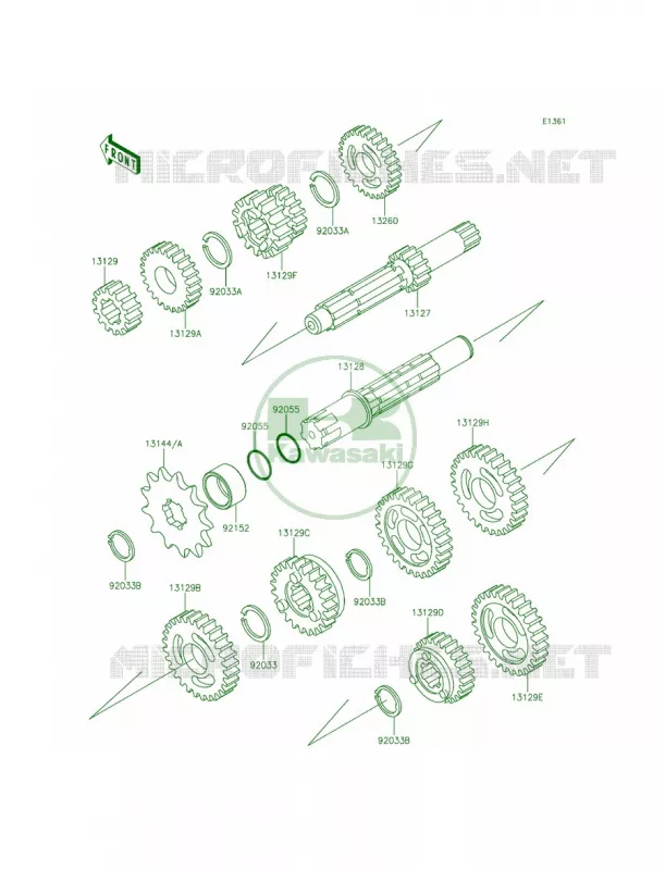 Transmission Kawasaki MOTOS 65 2015 KX65   KX65AFF