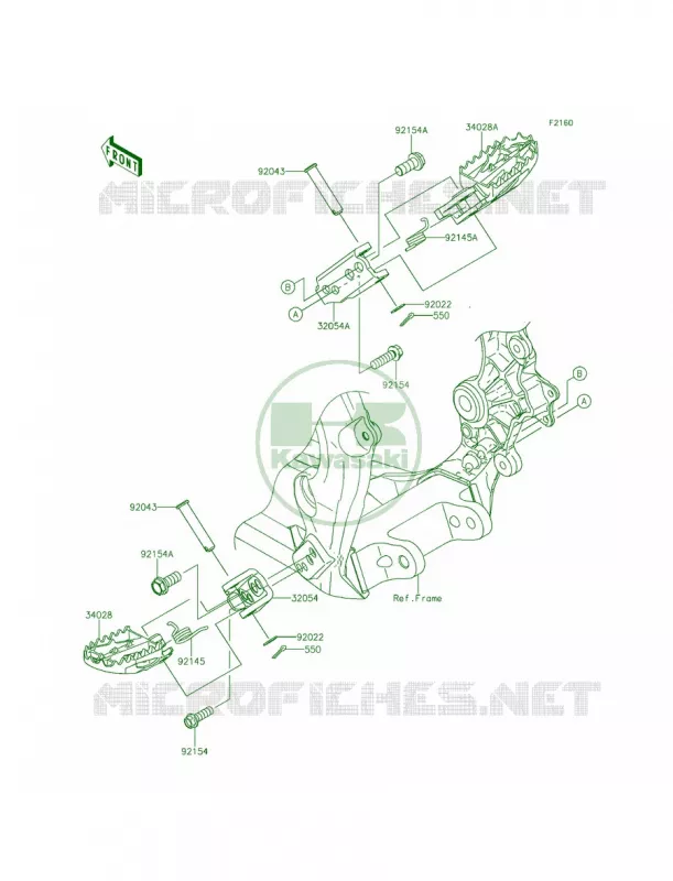 Footrests Kawasaki MOTOS 250 2015 KX250F  KX250ZFF
