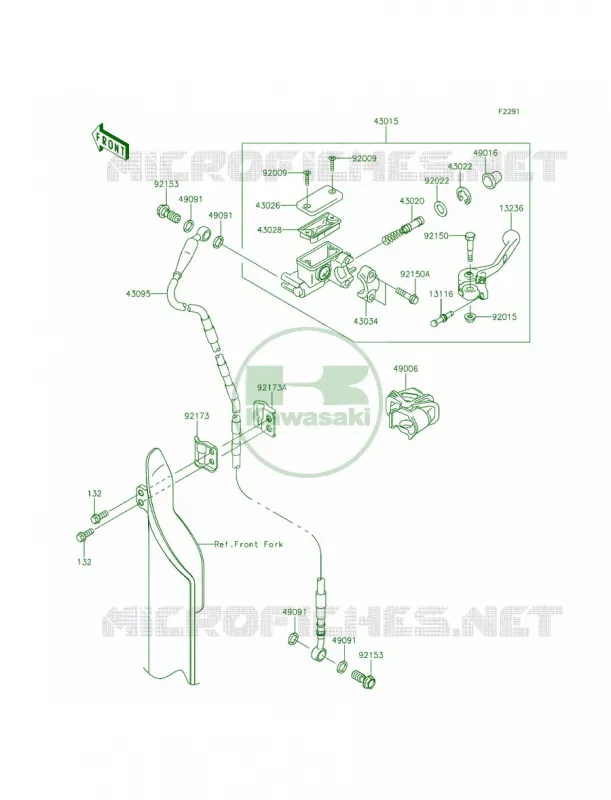 Front Master Cylinder Kawasaki MOTOS 250 2015 KX250F  KX250ZFF