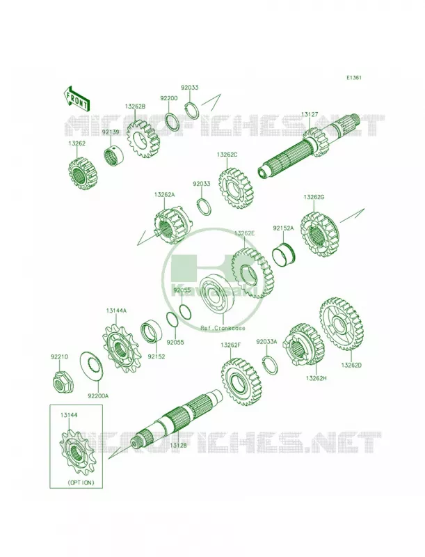 Transmission Kawasaki MOTOS 250 2015 KX250F  KX250ZFF