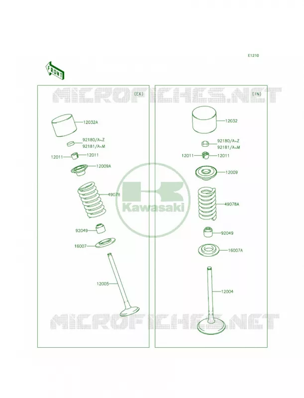 Valves Kawasaki MOTOS 250 2015 KX250F  KX250ZFF