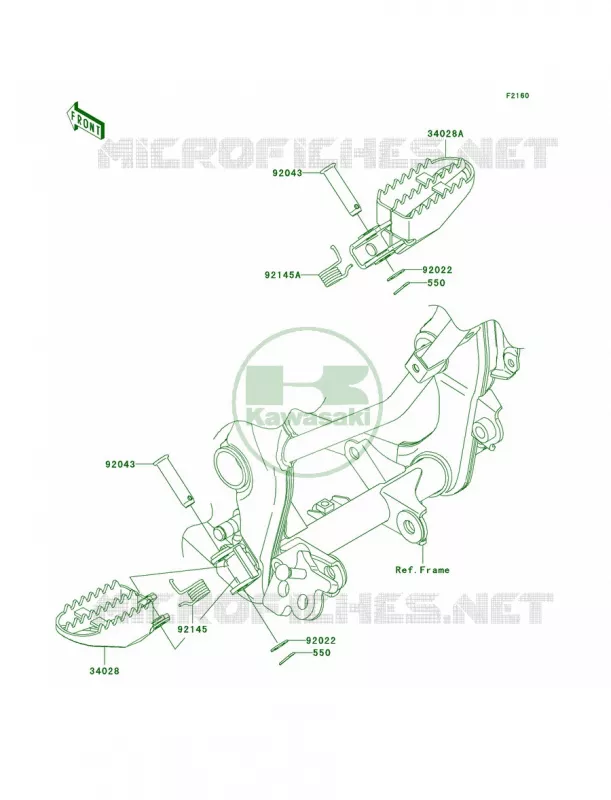 Footrests Kawasaki MOTOS 140 2010 KLX140L  KLX140BAF