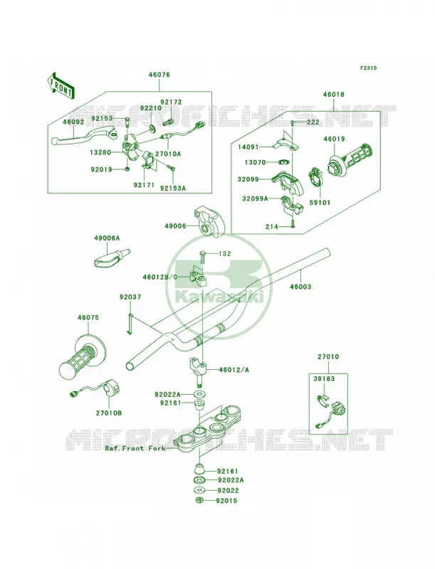 HandlebarB8F-BAF Kawasaki MOTOS 140 2010 KLX140L  KLX140BAF