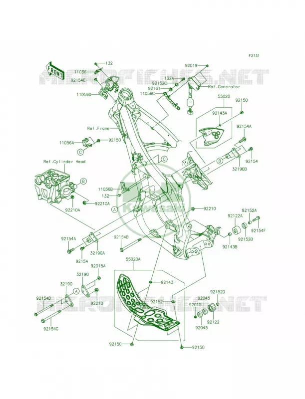 Frame Fittings Kawasaki MOTOS 450 2015 KX450F  KX450FFF