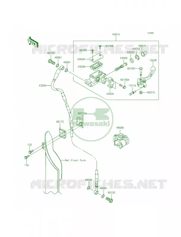 Front Master Cylinder Kawasaki MOTOS 450 2015 KX450F  KX450FFF