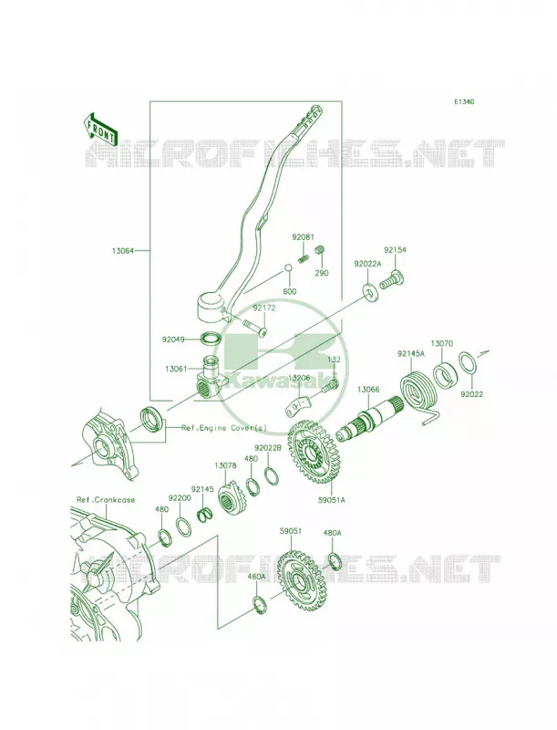 Kickstarter Mechanism Kawasaki MOTOS 450 2015 KX450F  KX450FFF