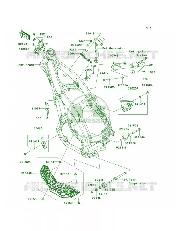 Frame Fittings Kawasaki MOTOS 250 2014 KX250F  KX250ZEF