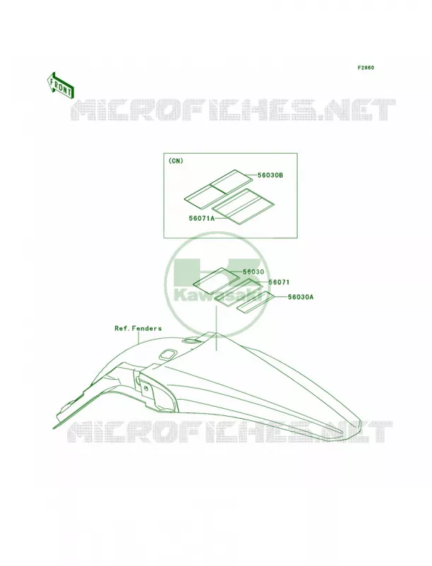 Labels Kawasaki MOTOS 250 2014 KX250F  KX250ZEF