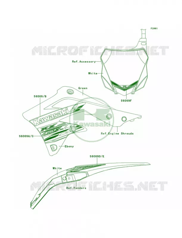 DecalsFDF Kawasaki MOTOS 450 2014 KX450F  KX450FEF
