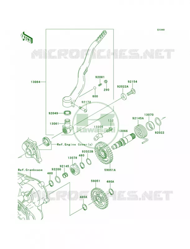 Kickstarter Mechanism Kawasaki MOTOS 450 2014 KX450F  KX450FEF