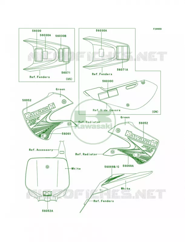 LabelsAEF Kawasaki MOTOS 65 2014 KX65   KX65AEF