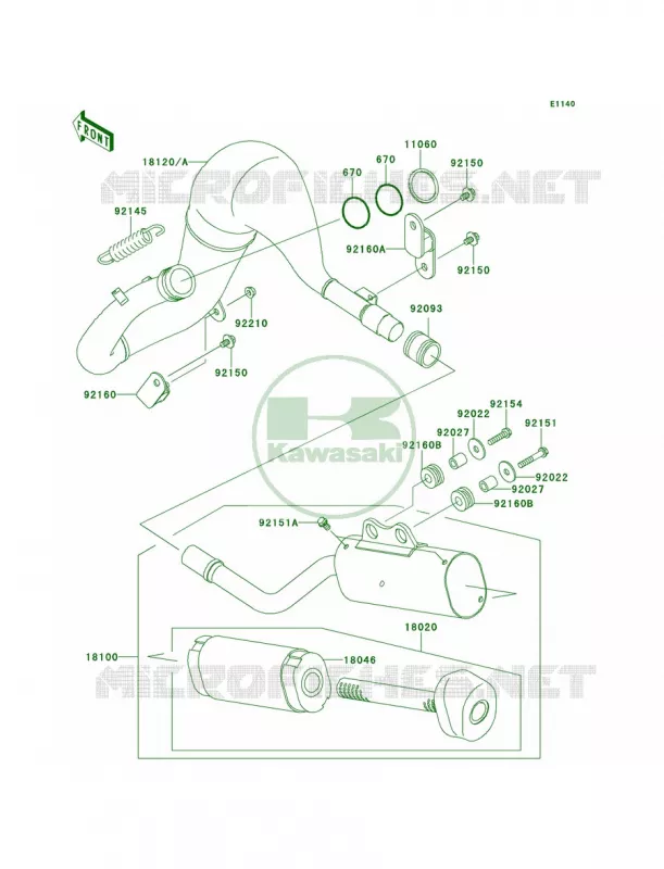 Mufflers Kawasaki MOTOS 65 2014 KX65   KX65AEF