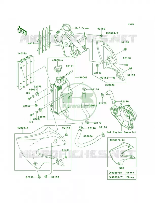 Radiator Kawasaki MOTOS 65 2014 KX65   KX65AEF