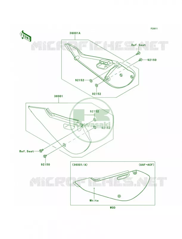 Side Covers Kawasaki MOTOS 65 2014 KX65   KX65AEF