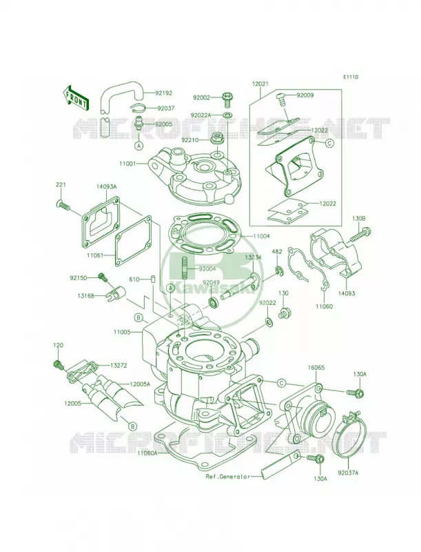 Cylinder HeadCylinder Kawasaki MOTOS 85 2014 KX85  KX85CEF