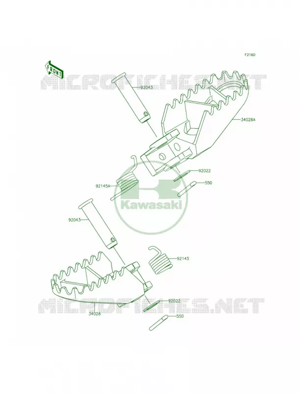 Footrests Kawasaki MOTOS 85 2014 KX85  KX85CEF