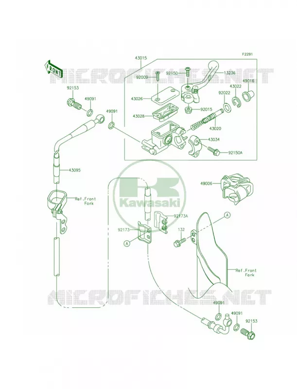 Front Master Cylinder Kawasaki MOTOS 100 2014 KX100  KX100FEF
