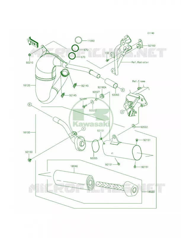 Mufflers Kawasaki MOTOS 100 2014 KX100  KX100FEF