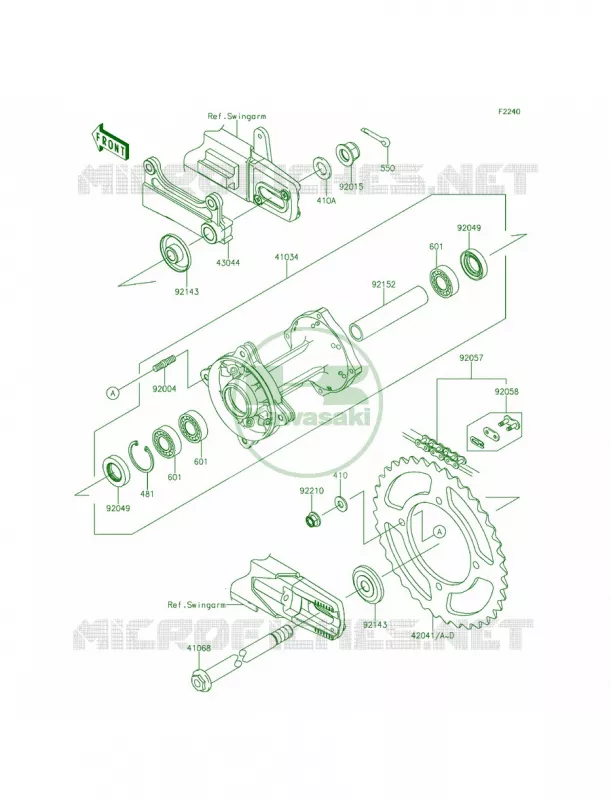 Rear Hub Kawasaki MOTOS 100 2014 KX100  KX100FEF