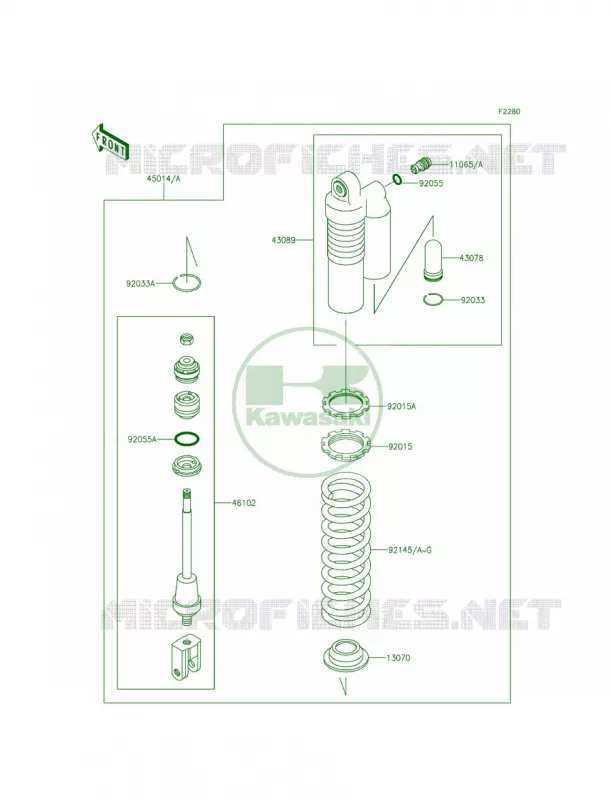Shock Absorbers Kawasaki MOTOS 100 2014 KX100  KX100FEF