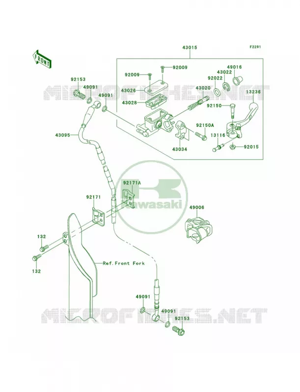 Front Master Cylinder Kawasaki MOTOS 450 2013 KX450F  KX450FDF