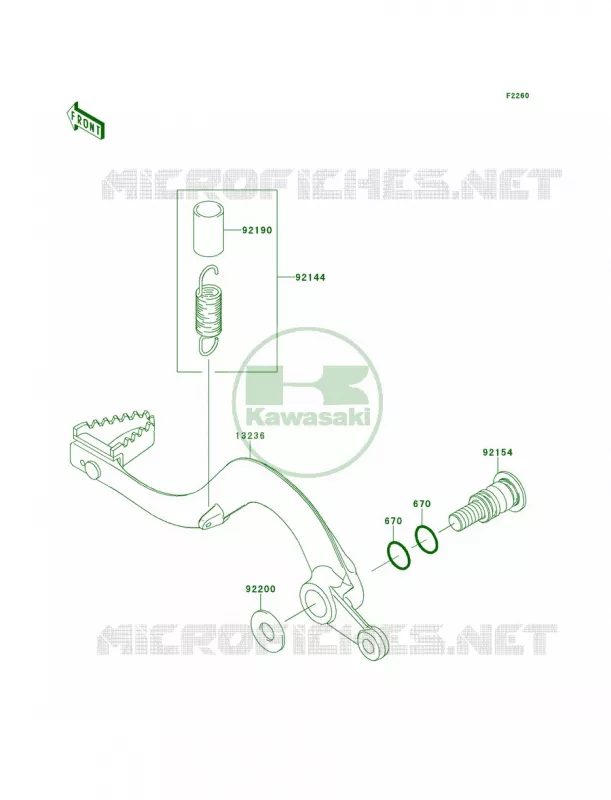 Brake Pedal Kawasaki MOTOS 250 2013 KX250F  KX250ZDF