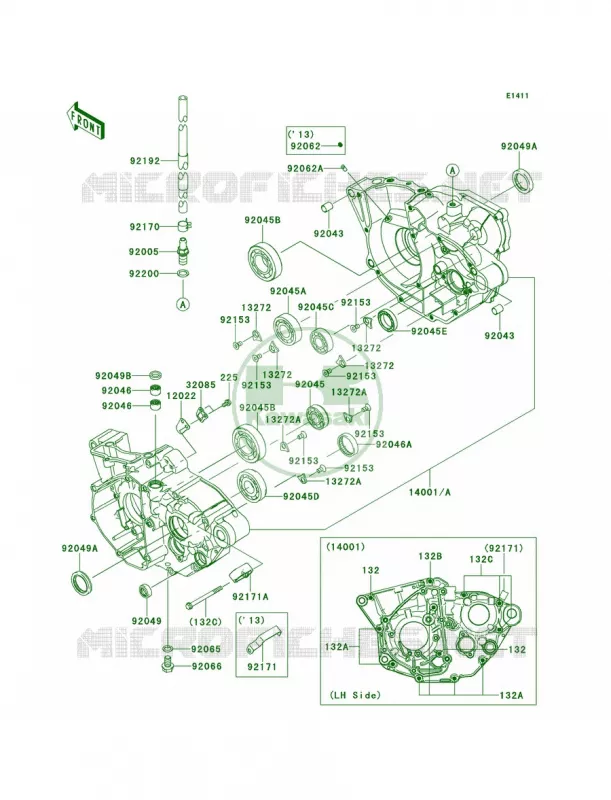 Crankcase Kawasaki MOTOS 250 2013 KX250F  KX250ZDF