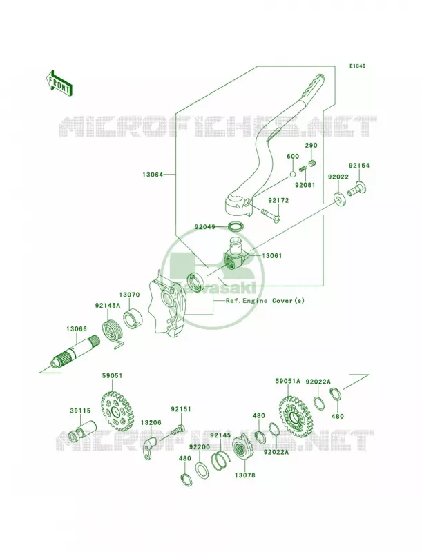 Kickstarter Mechanism Kawasaki MOTOS 250 2013 KX250F  KX250ZDF