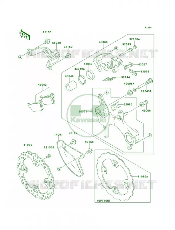 Rear Brake Kawasaki MOTOS 250 2013 KX250F  KX250ZDF