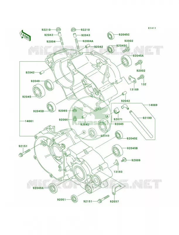 Crankcase Kawasaki MOTOS 100 2013 KX100  KX100DDF