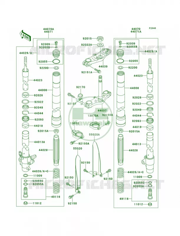 Front Fork Kawasaki MOTOS 100 2013 KX100  KX100DDF