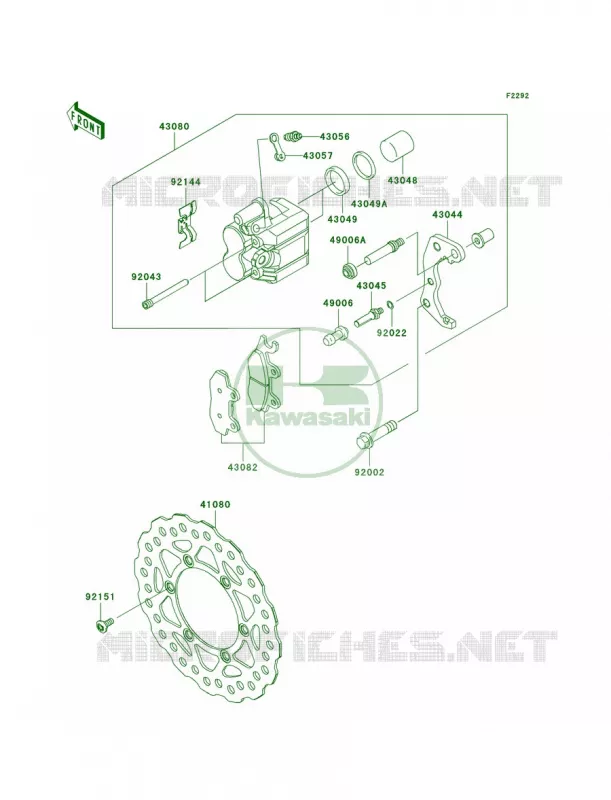 Front Brake Kawasaki MOTOS 140 2009 KLX140  KLX140A9F