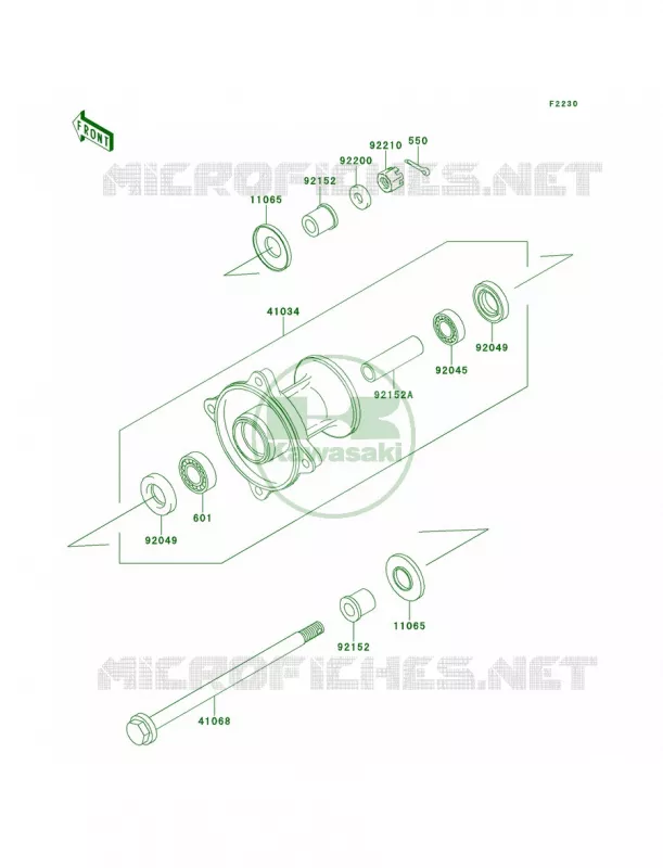 Front Hub Kawasaki MOTOS 65 2013 KX65   KX65ADF