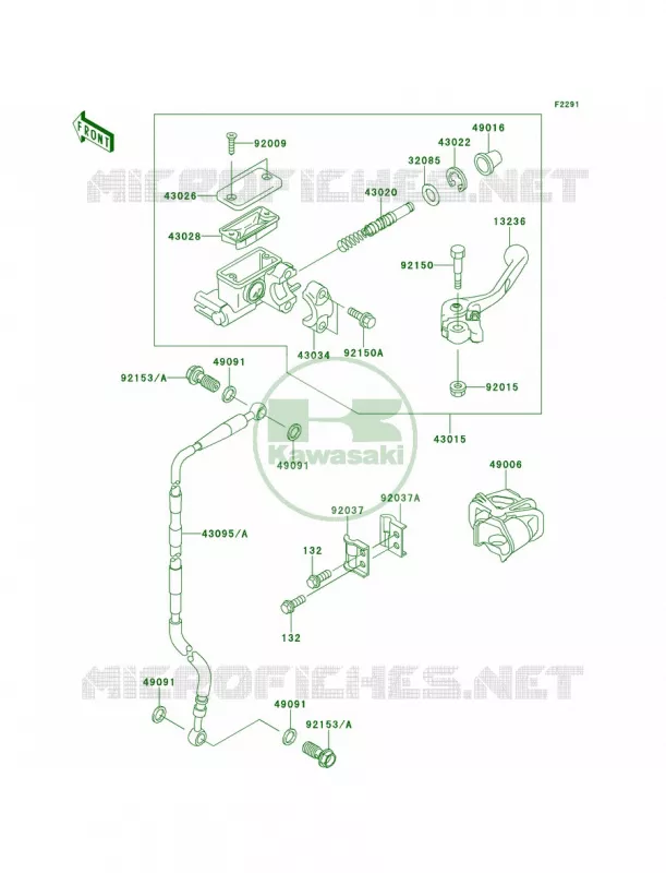 Front Master Cylinder Kawasaki MOTOS 65 2013 KX65   KX65ADF