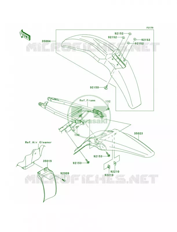Fenders Kawasaki MOTOS 450 2012 KX450F  KX450FCF