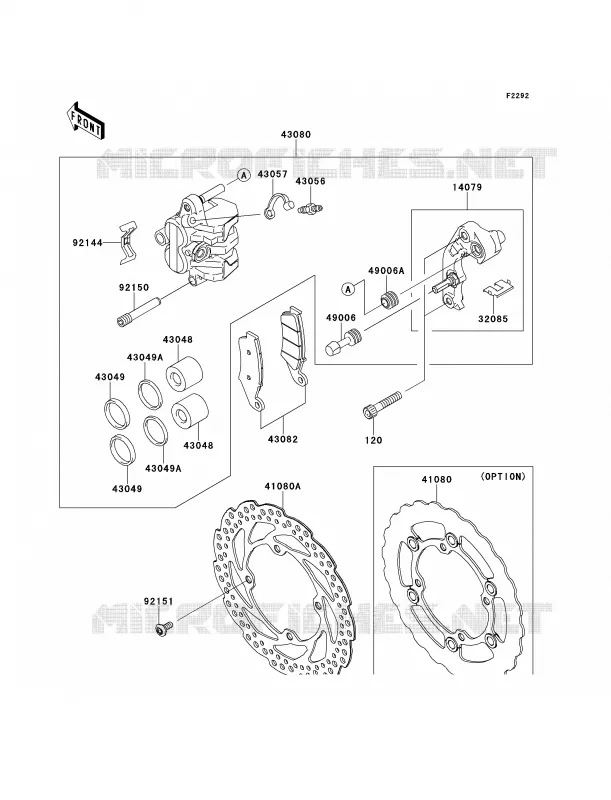 Front Brake Kawasaki MOTOS 450 2012 KX450F  KX450FCF