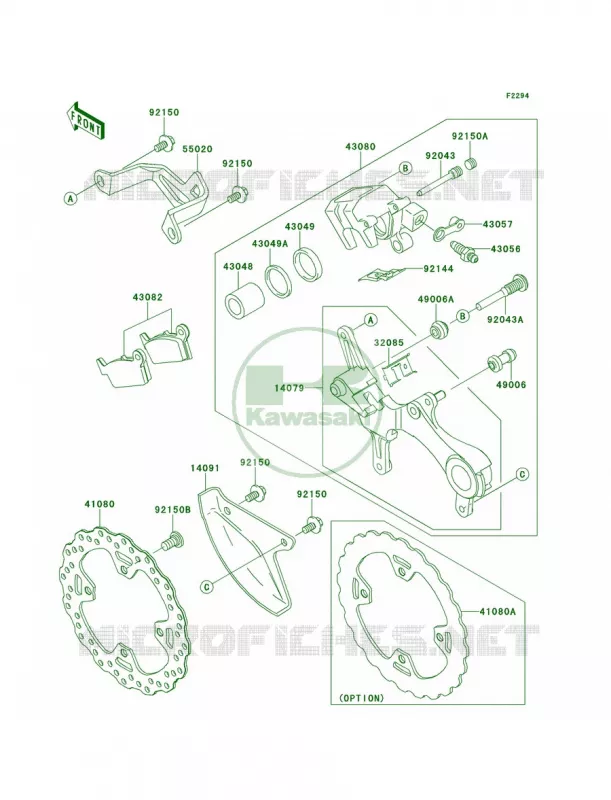 Rear Brake Kawasaki MOTOS 450 2012 KX450F  KX450FCF