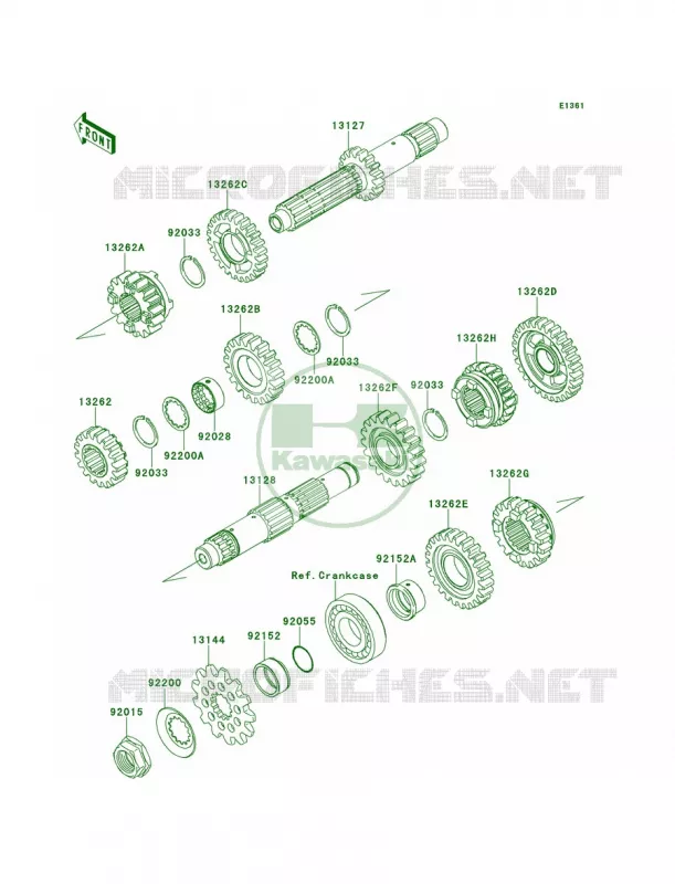 Transmission Kawasaki MOTOS 450 2012 KX450F  KX450FCF