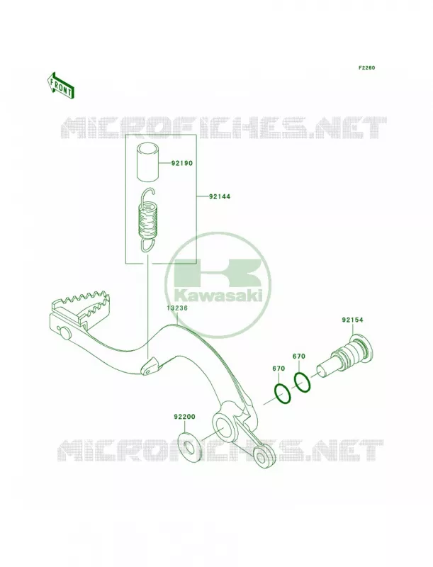 Brake Pedal Kawasaki MOTOS 250 2012 KX250F  KX250YCF