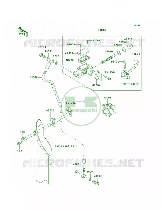 Front Master Cylinder Kawasaki MOTOS 250 2012 KX250F  KX250YCF
