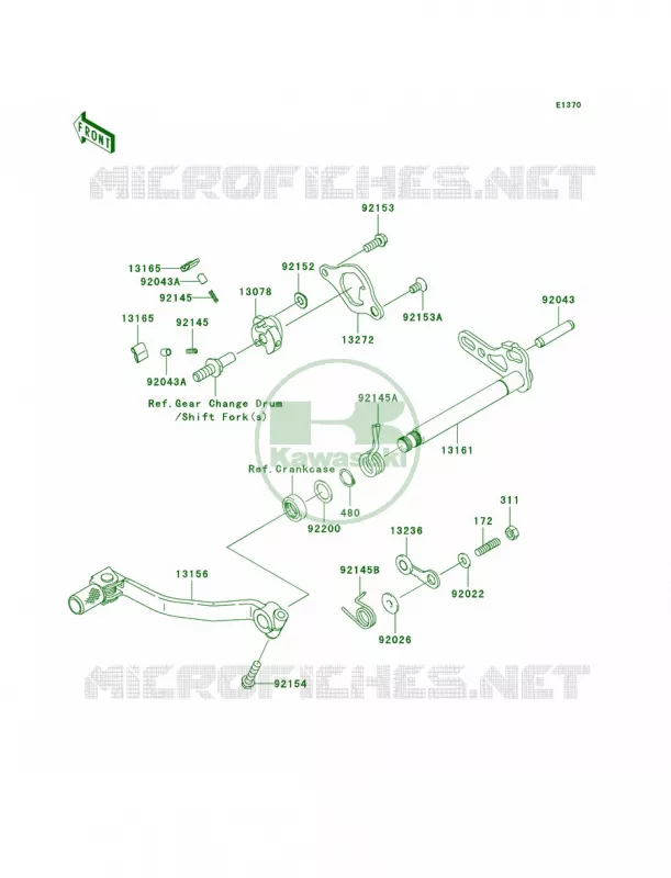 Gear Change Mechanism Kawasaki MOTOS 250 2012 KX250F  KX250YCF