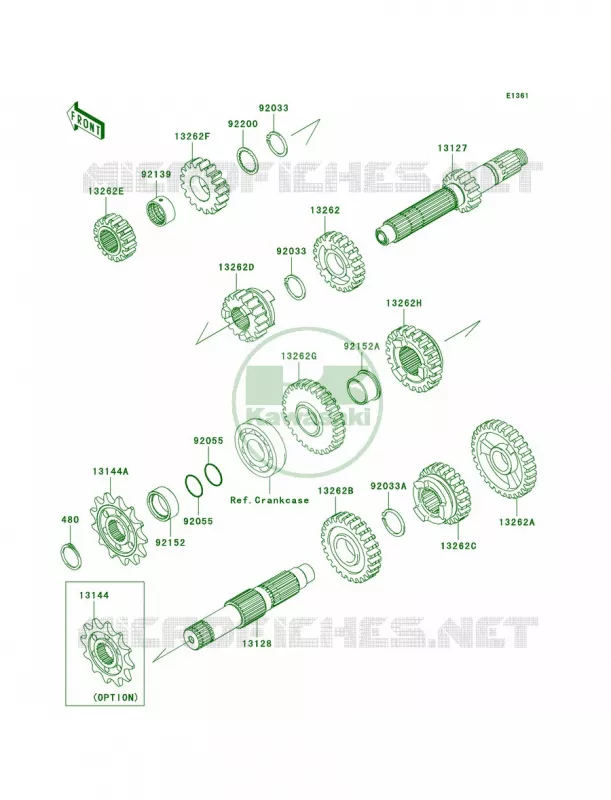 Transmission Kawasaki MOTOS 250 2012 KX250F  KX250YCF