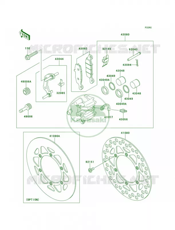 Front Brake Kawasaki MOTOS 100 2012 KX100  KX100DCF