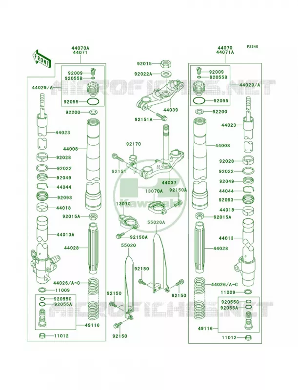 Front Fork Kawasaki MOTOS 100 2012 KX100  KX100DCF