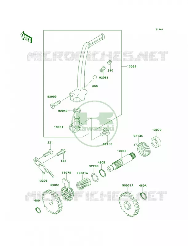 Kickstarter Mechanism Kawasaki MOTOS 100 2012 KX100  KX100DCF