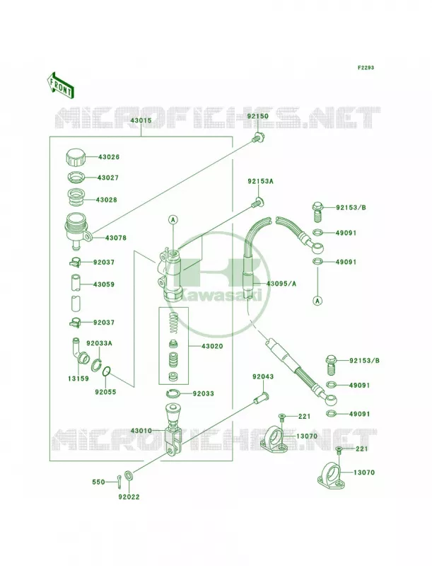 Rear Master Cylinder Kawasaki MOTOS 100 2012 KX100  KX100DCF